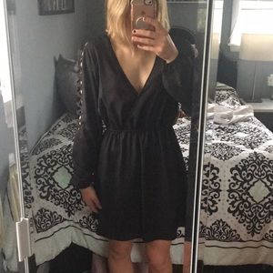 Black vneck dress
